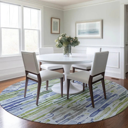 Caelira Blue Washable Indoor - Outdoor Rug - LOOMLAN - LOOMLAN Rugs - Outdoor Rugs