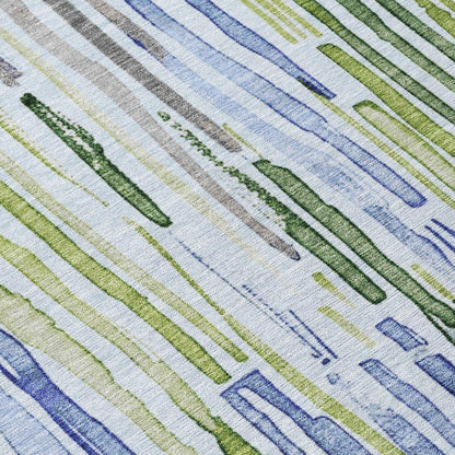 Caelira Blue Washable Indoor - Outdoor Rug - LOOMLAN - LOOMLAN Rugs - Outdoor Rugs