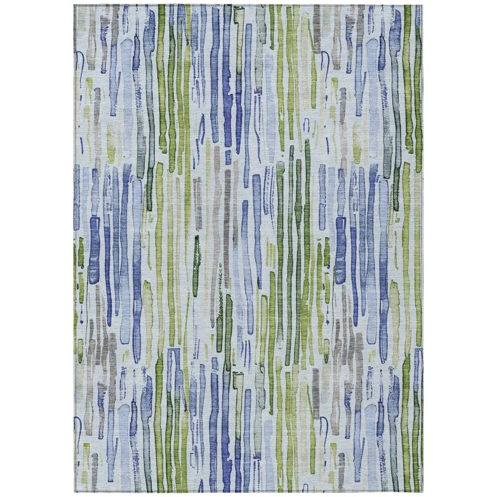 Caelira Blue Washable Indoor - Outdoor Rug - LOOMLAN - LOOMLAN Rugs - Outdoor Rugs