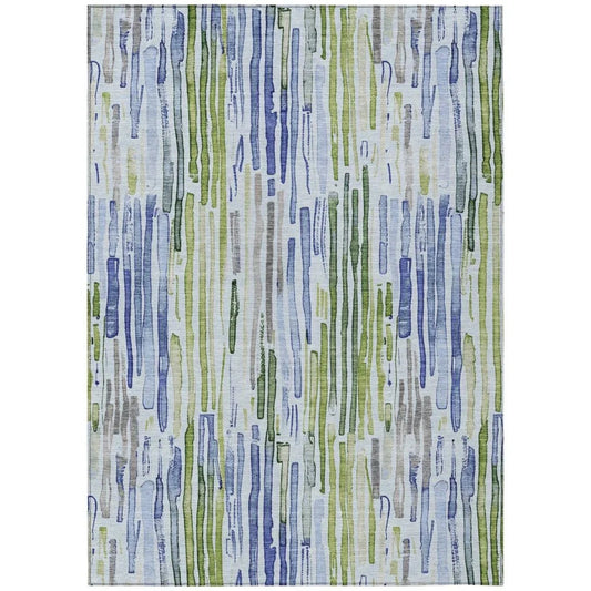 Caelira Blue Washable Indoor - Outdoor Rug - LOOMLAN - LOOMLAN Rugs - Outdoor Rugs