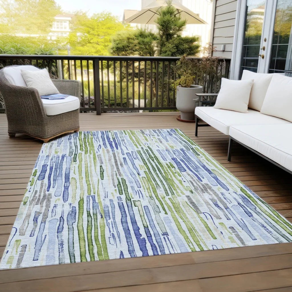 Caelira Blue Washable Indoor - Outdoor Rug - LOOMLAN - LOOMLAN Rugs - Outdoor Rugs