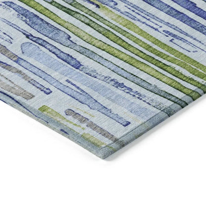Caelira Blue Washable Indoor - Outdoor Rug - LOOMLAN - LOOMLAN Rugs - Outdoor Rugs