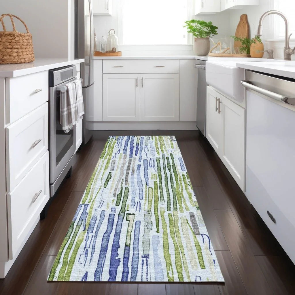 Caelira Blue Washable Indoor - Outdoor Rug - LOOMLAN - LOOMLAN Rugs - Outdoor Rugs