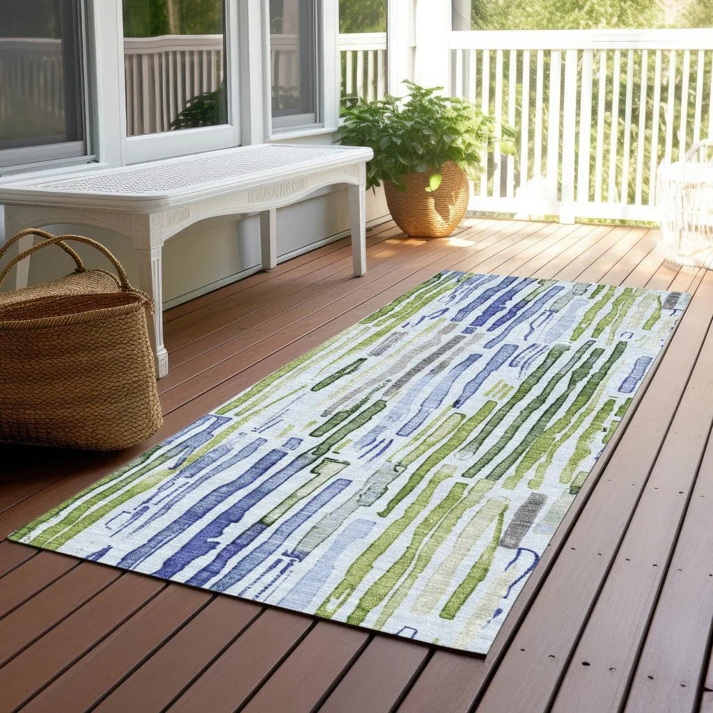 Caelira Blue Washable Indoor - Outdoor Rug - LOOMLAN - LOOMLAN Rugs - Outdoor Rugs