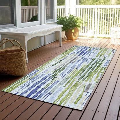 Caelira Blue Washable Indoor - Outdoor Rug - LOOMLAN - LOOMLAN Rugs - Outdoor Rugs