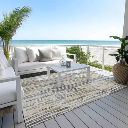 Caelira Brown Washable Indoor - Outdoor Rug - LOOMLAN - LOOMLAN Rugs - Outdoor Rugs