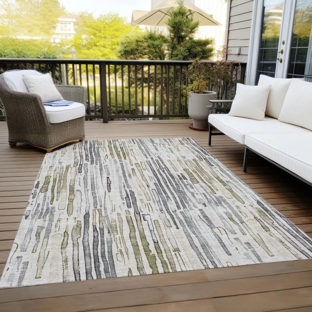 Caelira Brown Washable Indoor - Outdoor Rug - LOOMLAN - LOOMLAN Rugs - Outdoor Rugs