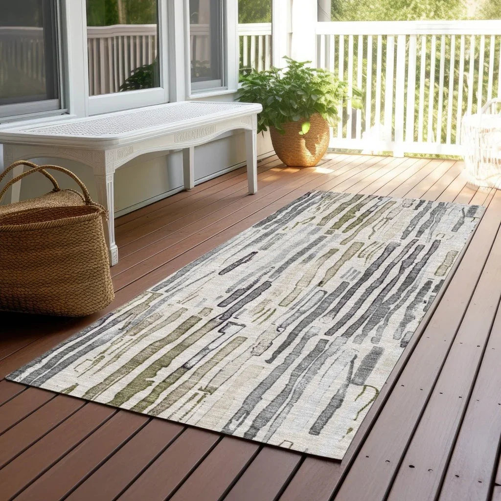 Caelira Brown Washable Indoor - Outdoor Rug - LOOMLAN - LOOMLAN Rugs - Outdoor Rugs
