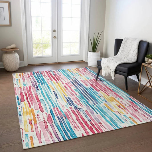 Caelira Ivory Washable Indoor - Outdoor Rug - LOOMLAN - LOOMLAN Rugs - Outdoor Rugs