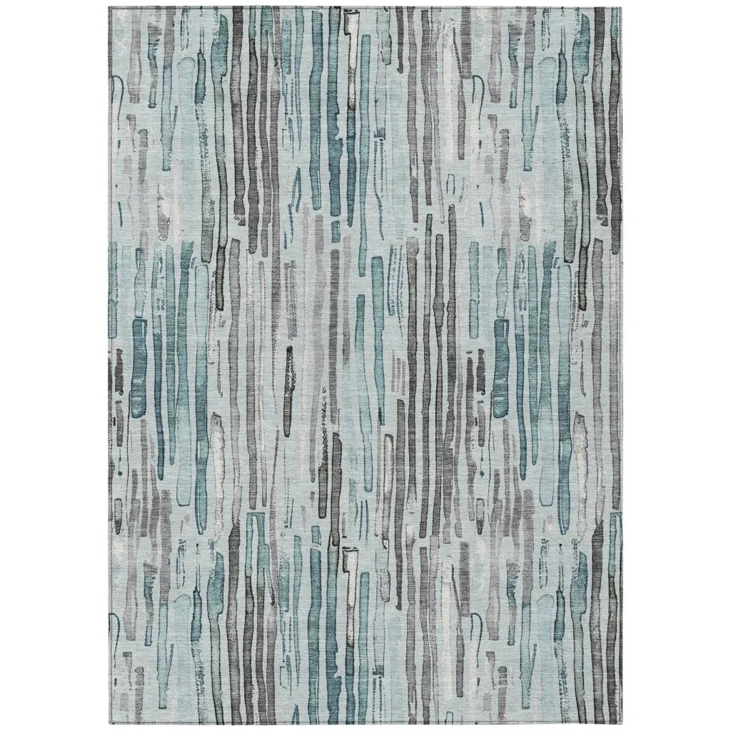 Caelira Teal Washable Indoor - Outdoor Rug - LOOMLAN - LOOMLAN Rugs - Outdoor Rugs