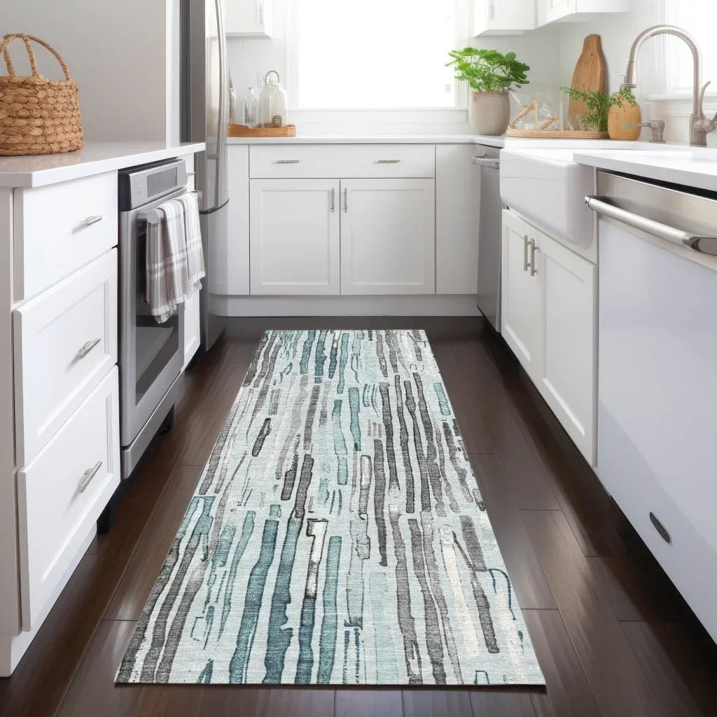 Caelira Teal Washable Indoor - Outdoor Rug - LOOMLAN - LOOMLAN Rugs - Outdoor Rugs
