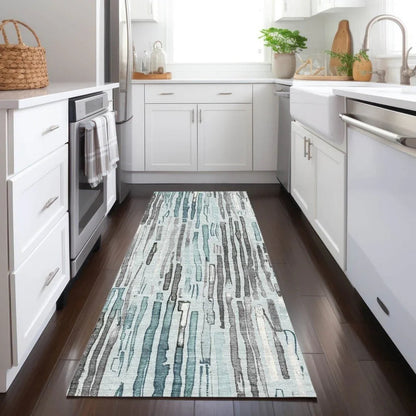 Caelira Teal Washable Indoor - Outdoor Rug - LOOMLAN - LOOMLAN Rugs - Outdoor Rugs