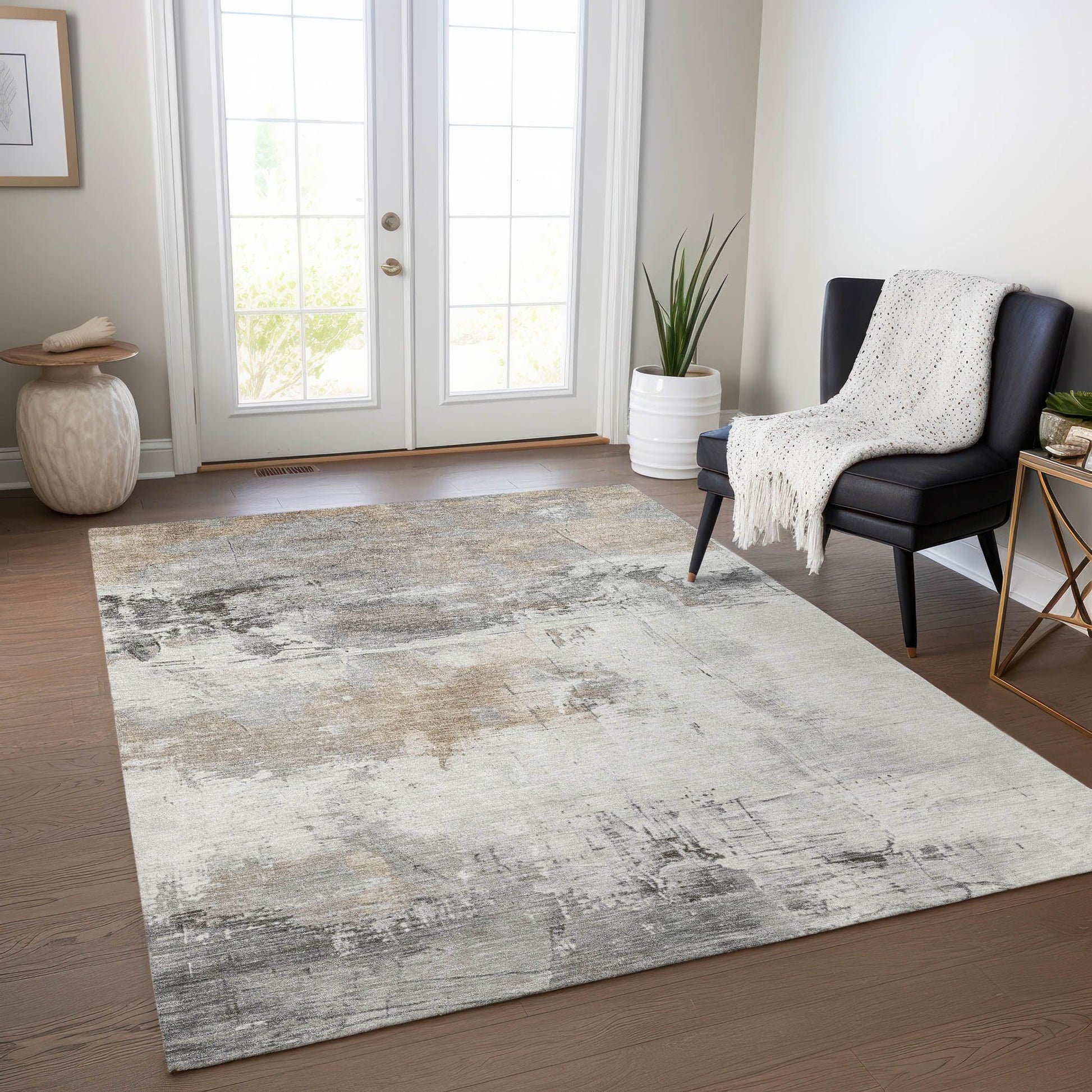 Caelius Ivory Washable Indoor - Outdoor Rug - LOOMLAN - LOOMLAN Rugs - Outdoor Rugs