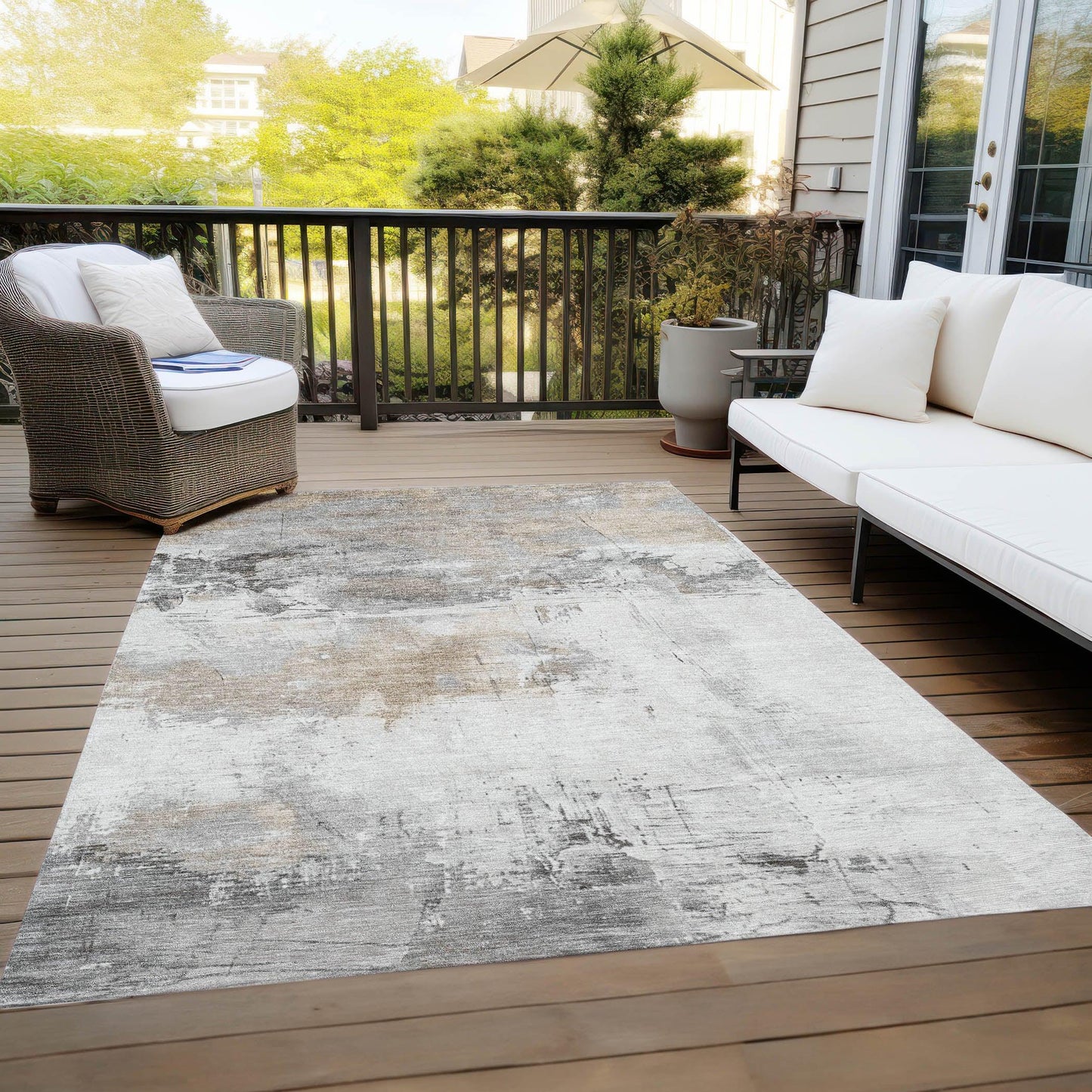 Caelius Ivory Washable Indoor - Outdoor Rug - LOOMLAN - LOOMLAN Rugs - Outdoor Rugs