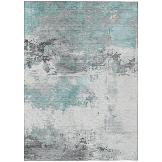Caelius Teal Washable Indoor - Outdoor Rug - LOOMLAN - LOOMLAN Rugs - Outdoor Rugs