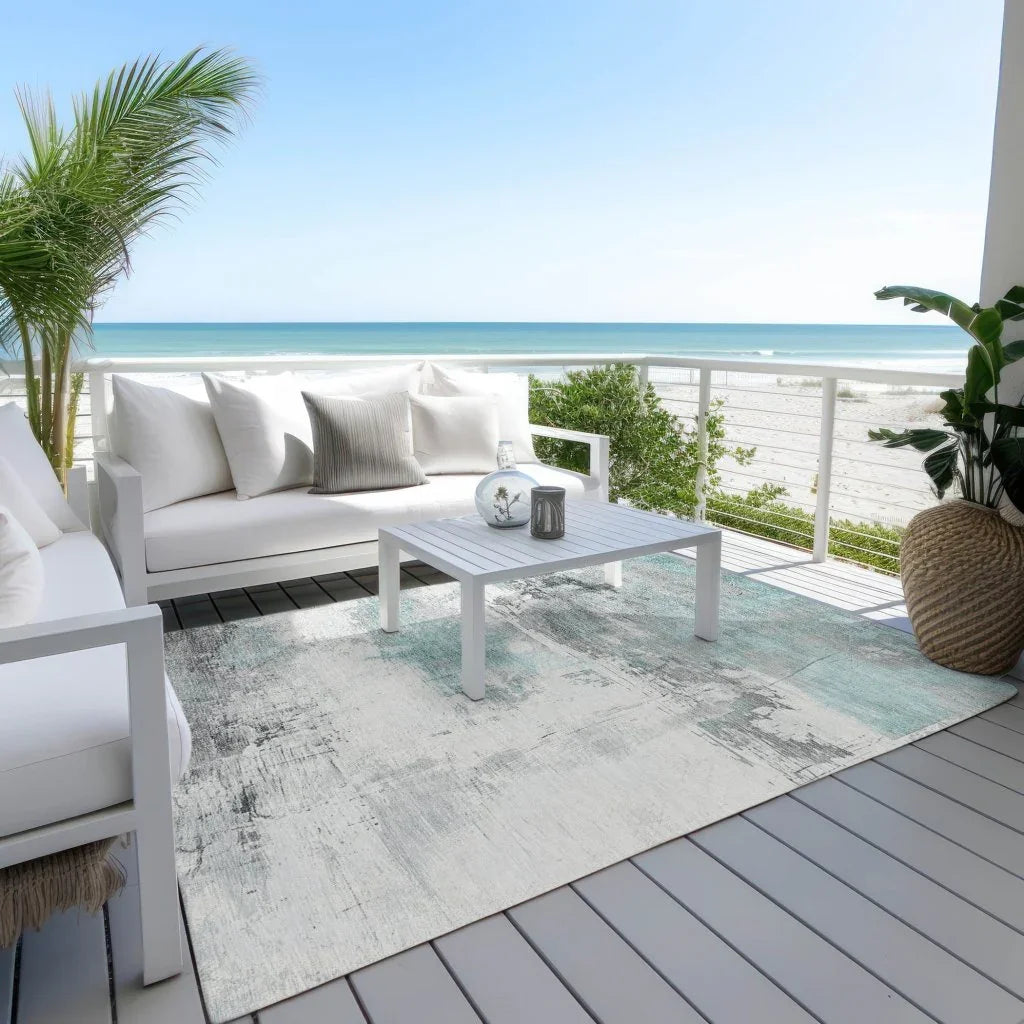 Caelius Teal Washable Indoor - Outdoor Rug - LOOMLAN - LOOMLAN Rugs - Outdoor Rugs