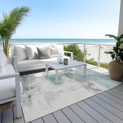 Caelius Teal Washable Indoor - Outdoor Rug - LOOMLAN - LOOMLAN Rugs - Outdoor Rugs