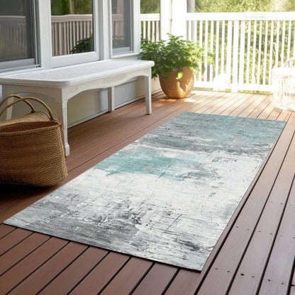 Caelius Teal Washable Indoor - Outdoor Rug - LOOMLAN - LOOMLAN Rugs - Outdoor Rugs