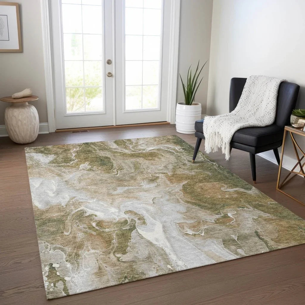 Caelor Brown Washable Indoor - Outdoor Rug - LOOMLAN - LOOMLAN Rugs - Outdoor Rugs