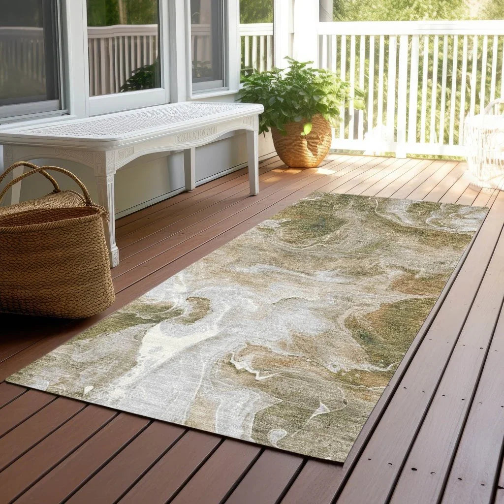 Caelor Brown Washable Indoor - Outdoor Rug - LOOMLAN - LOOMLAN Rugs - Outdoor Rugs