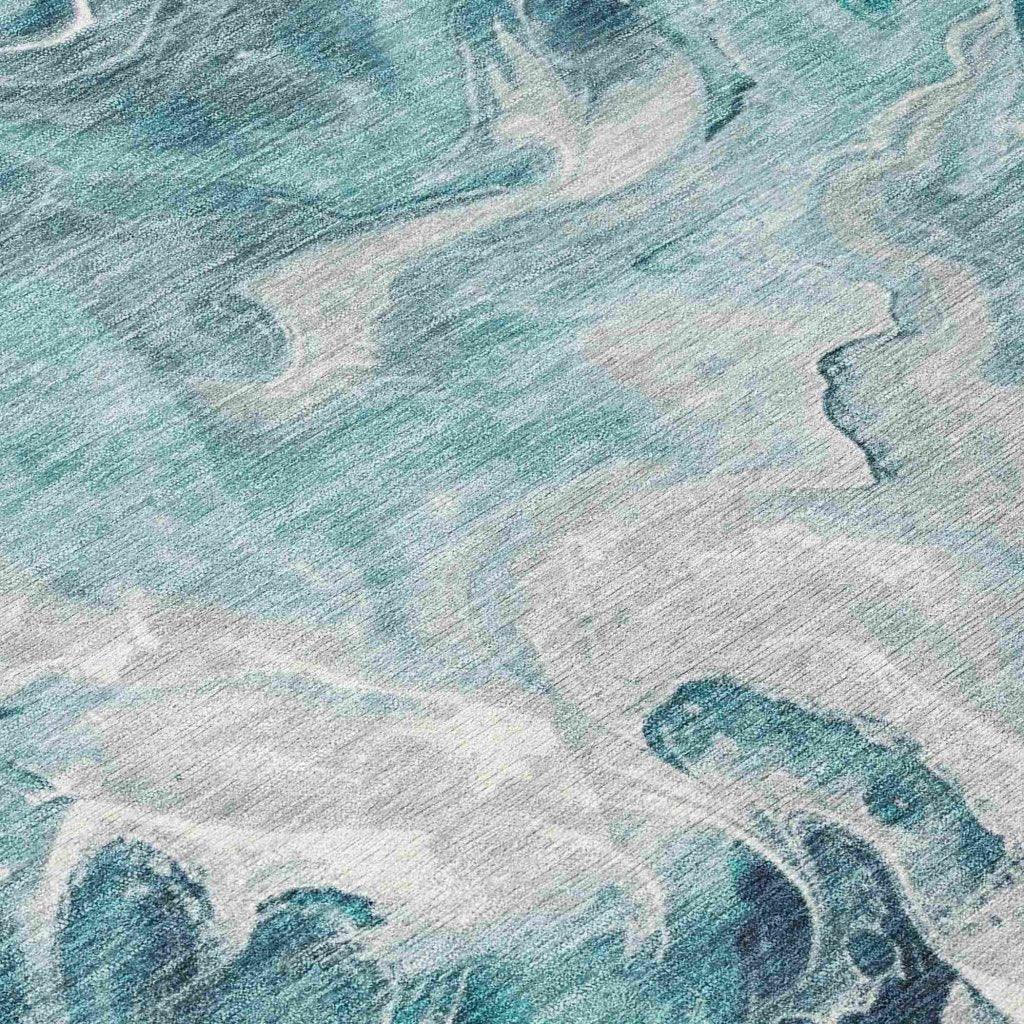 Caelor Teal Washable Indoor - Outdoor Rug - LOOMLAN - LOOMLAN Rugs - Outdoor Rugs