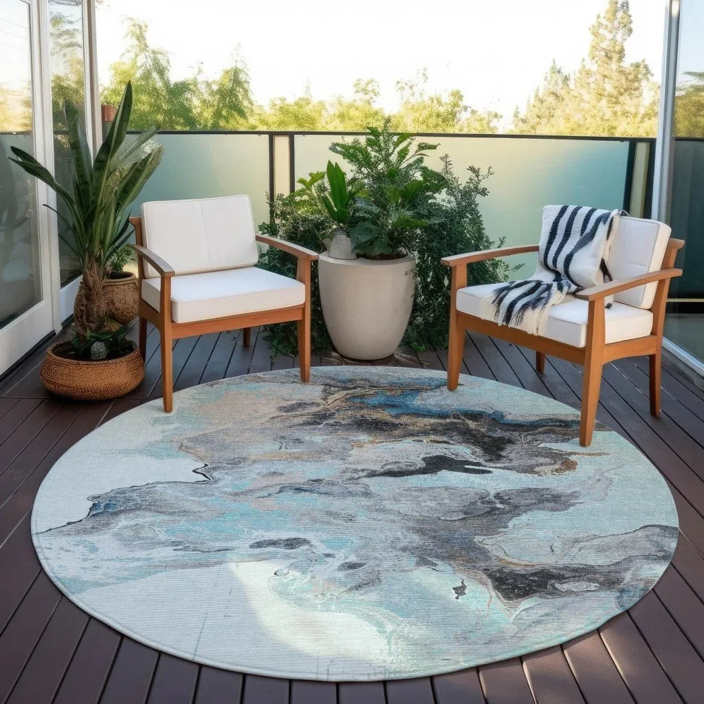 Caelora Teal Washable Indoor - Outdoor Rug - LOOMLAN - LOOMLAN Rugs - Outdoor Rugs