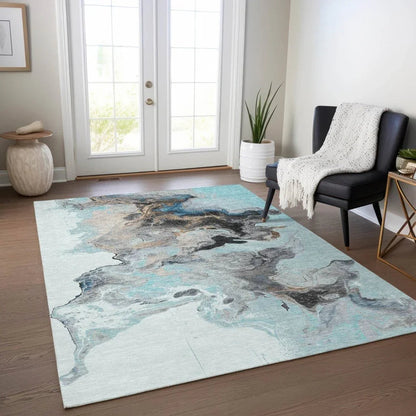 Caelora Teal Washable Indoor - Outdoor Rug - LOOMLAN - LOOMLAN Rugs - Outdoor Rugs