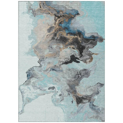 Caelora Teal Washable Indoor - Outdoor Rug - LOOMLAN - LOOMLAN Rugs - Outdoor Rugs