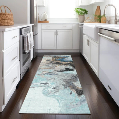 Caelora Teal Washable Indoor - Outdoor Rug - LOOMLAN - LOOMLAN Rugs - Outdoor Rugs