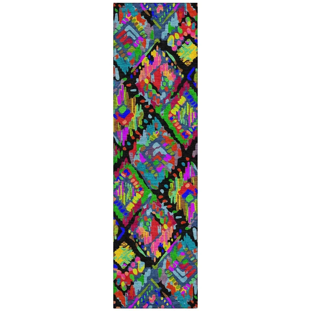 Caeluma Black Washable Indoor - Outdoor Rug - LOOMLAN - LOOMLAN Rugs - Outdoor Rugs