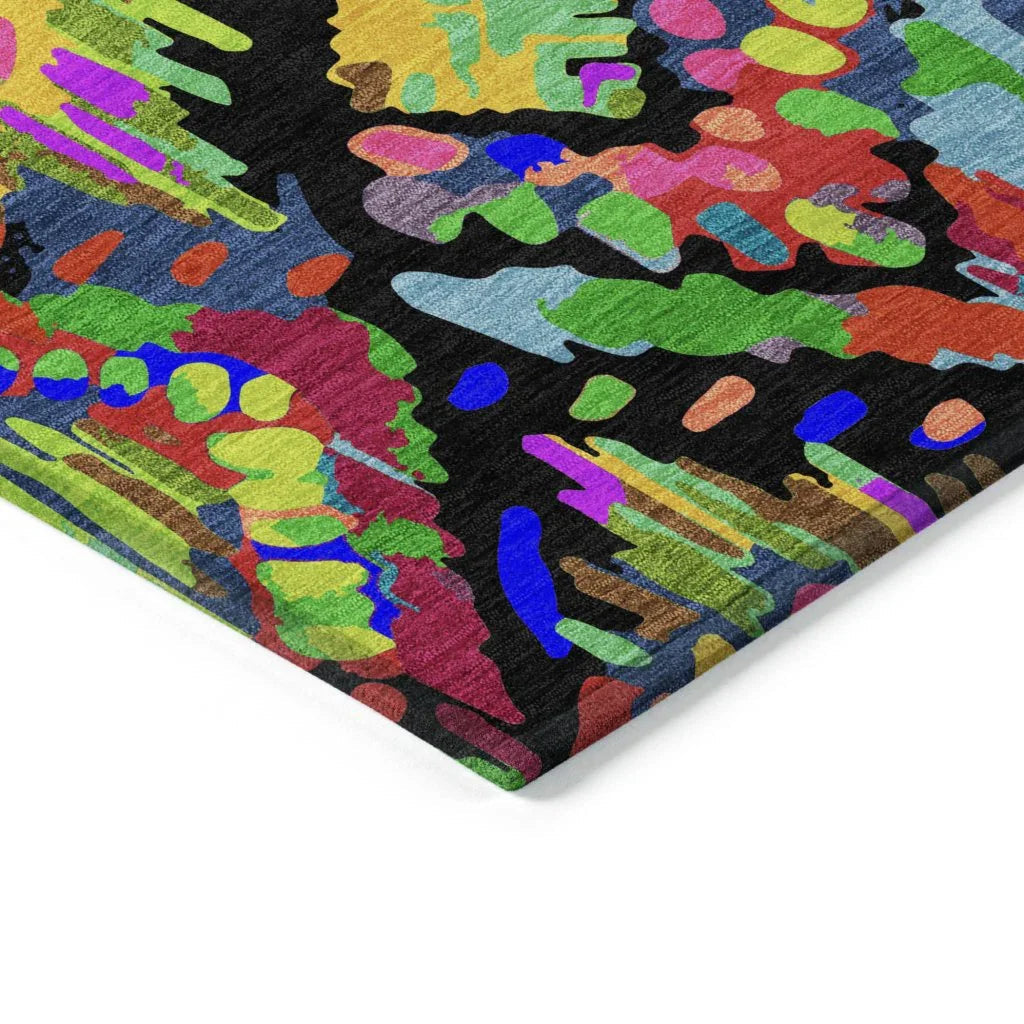 Caeluma Black Washable Indoor - Outdoor Rug - LOOMLAN - LOOMLAN Rugs - Outdoor Rugs