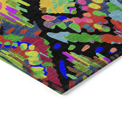 Caeluma Black Washable Indoor - Outdoor Rug - LOOMLAN - LOOMLAN Rugs - Outdoor Rugs