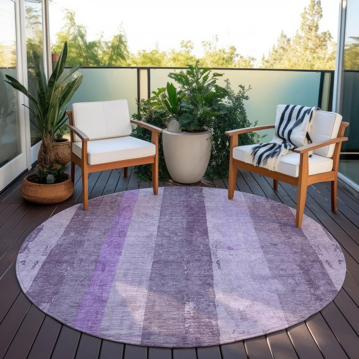 Caelyn Purple Washable Indoor - Outdoor Rug - LOOMLAN - LOOMLAN Rugs - Outdoor Rugs