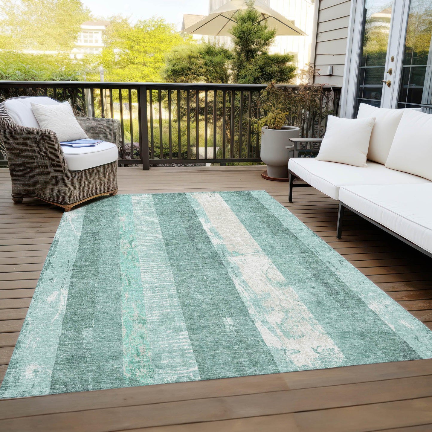 Caelyn Seafoam Washable Indoor - Outdoor Rug - LOOMLAN - LOOMLAN Rugs - Outdoor Rugs