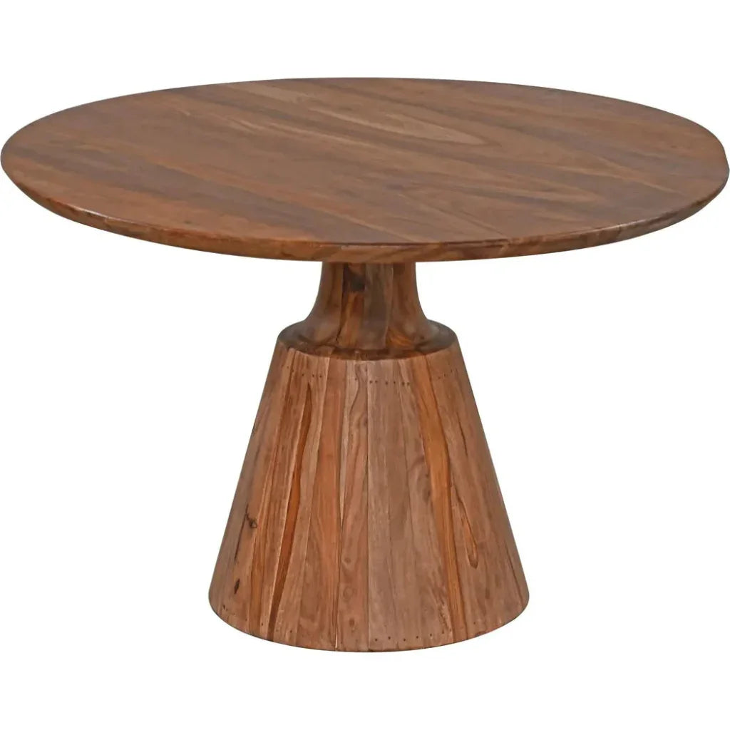 Caevan Natural Wood Round Dining Table-Dining Tables-LOOMLAN-LOOMLAN