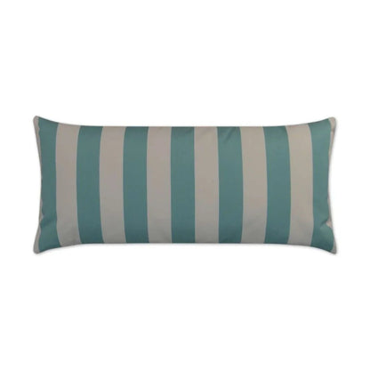 Cafe Stripe Aqua Outdoor Lumbar Pillow-Outdoor Pillows-D.V. Kap-LOOMLAN