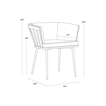Caily Fabric Dining Armchair - LOOMLAN - SUNPAN - Dining Chairs