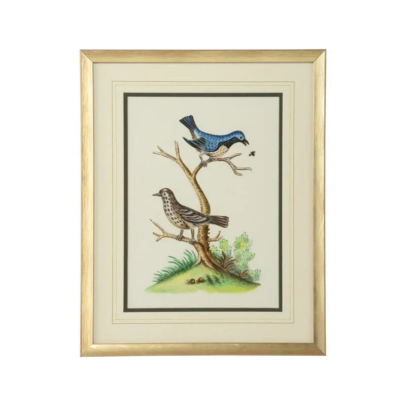 Cain Birds Gold Wood Framed Artwork-Framed Wall Art-Chelsea House-Birds E-LOOMLAN