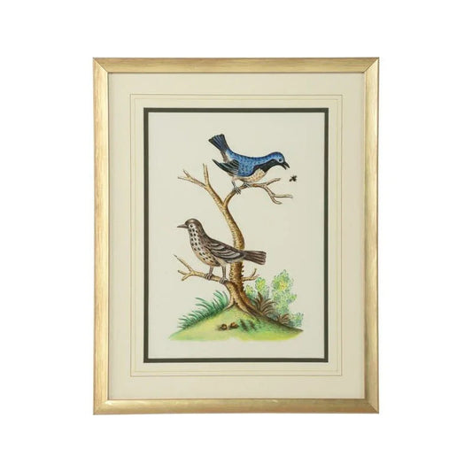 Cain Birds Gold Wood Framed Artwork-Framed Wall Art-Chelsea House-Birds E-LOOMLAN