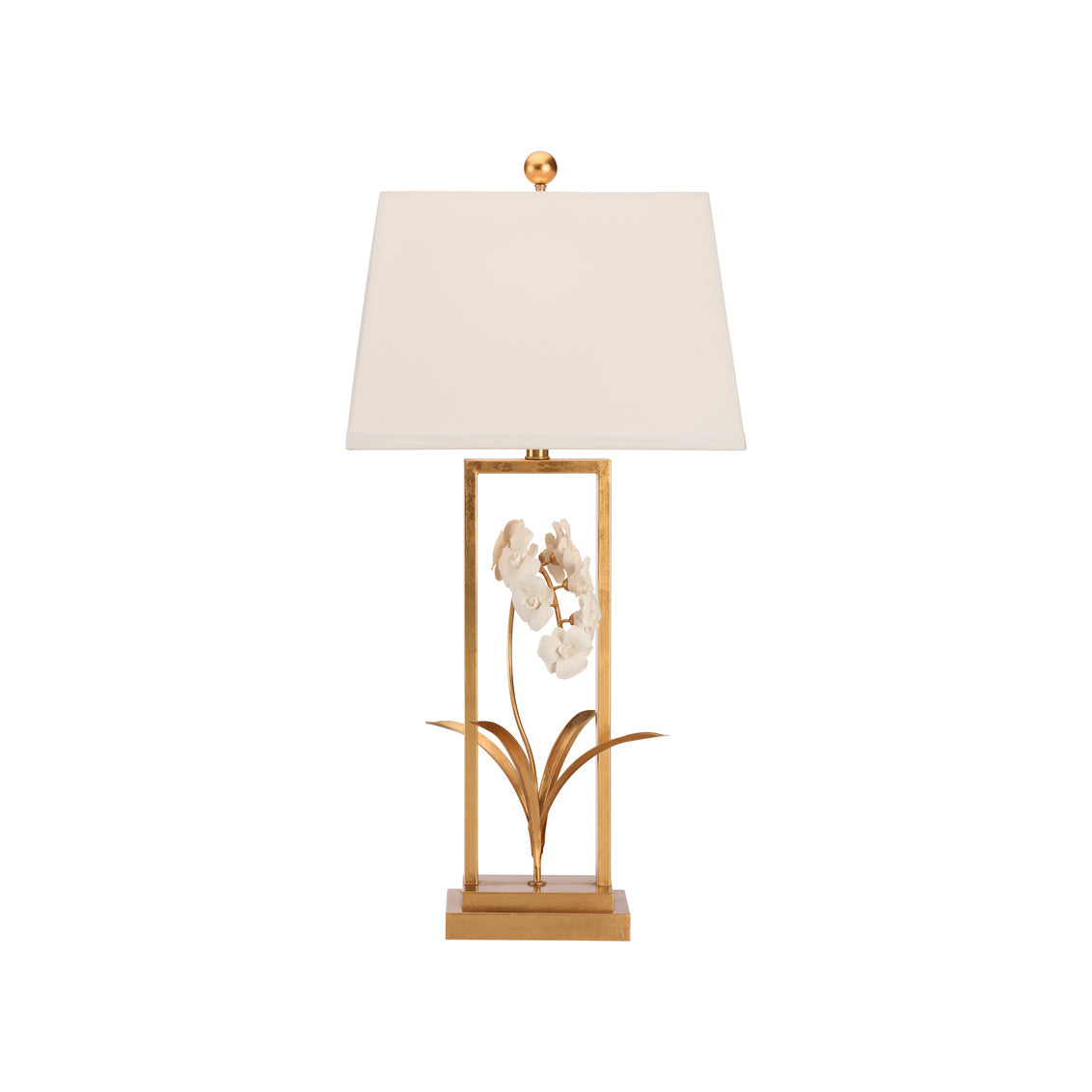 Cain Orchid Metal Golden Table Lamp