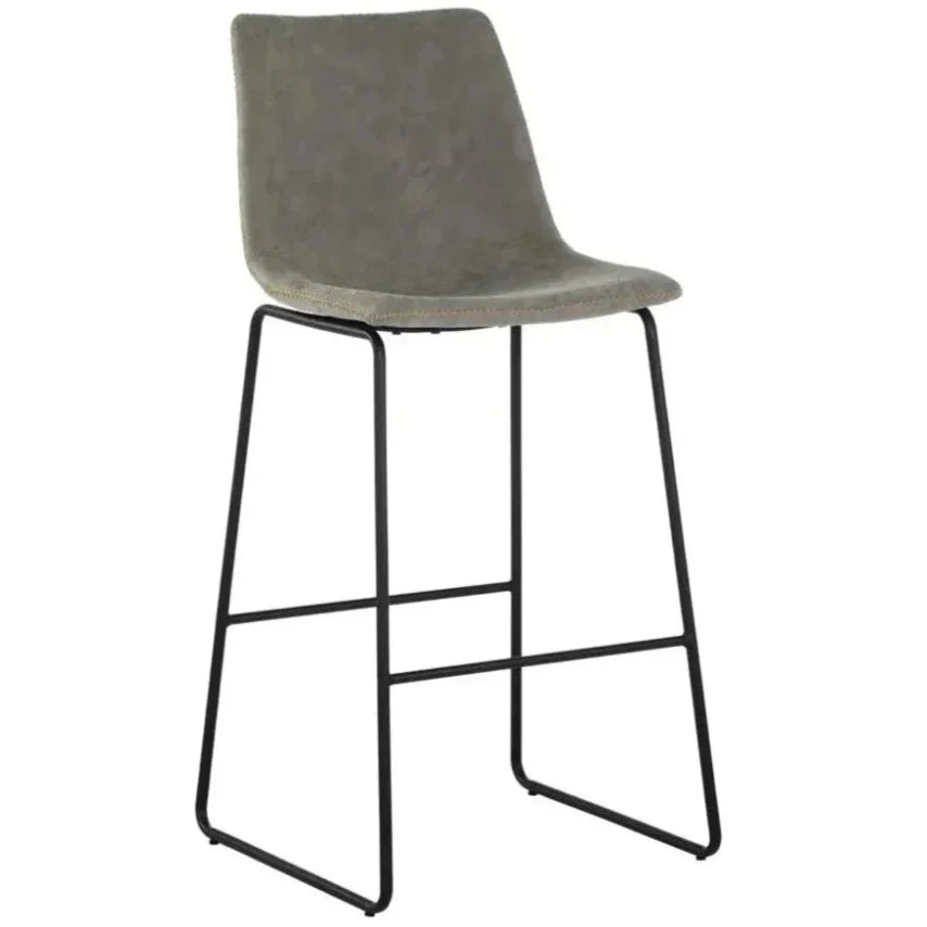 Cal Leather Barstool (Set Of 2) - LOOMLAN - SUNPAN - Bar Stools