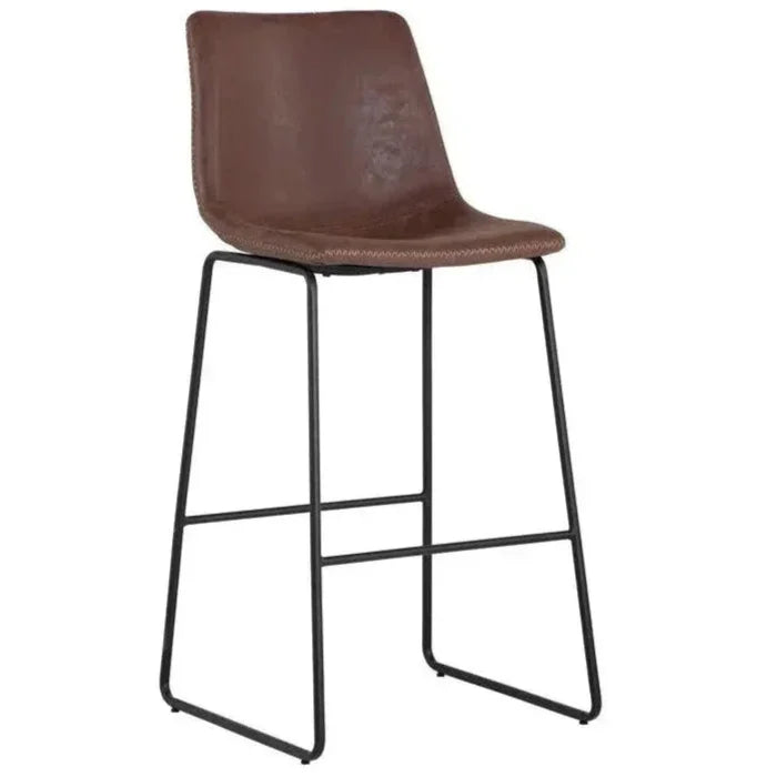 Cal Leather Barstool (Set Of 2) - LOOMLAN - SUNPAN - Bar Stools