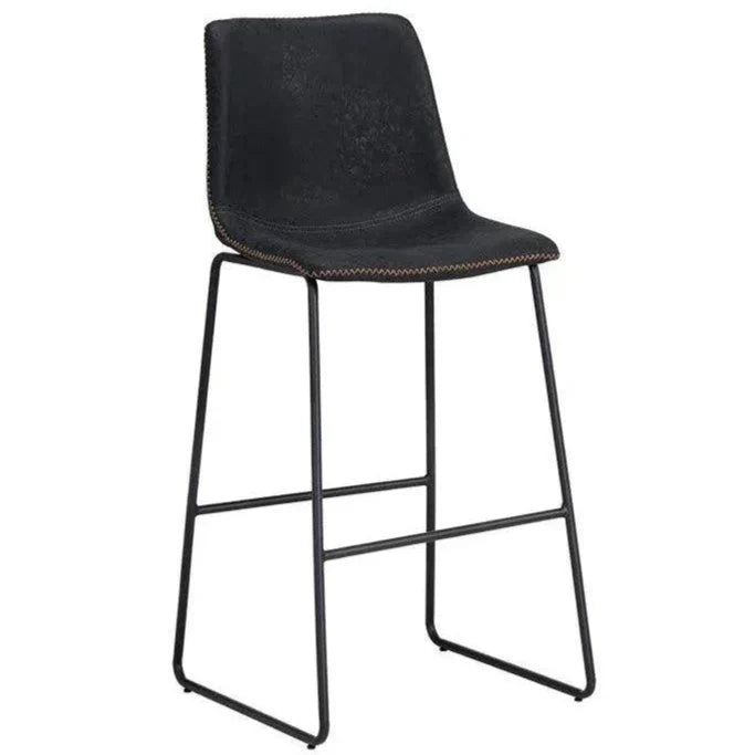 Cal Leather Barstool (Set Of 2) - LOOMLAN - SUNPAN - Bar Stools