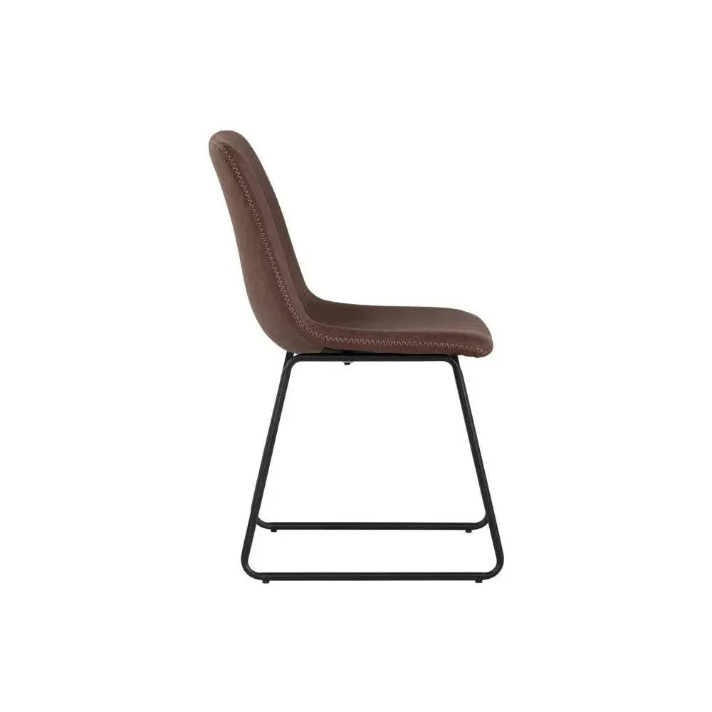 Cal Leather Armless Dining Chair 2PC - LOOMLAN - SUNPAN - Dining Chairs