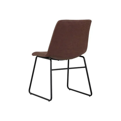 Cal Leather Armless Dining Chair 2PC - LOOMLAN - SUNPAN - Dining Chairs