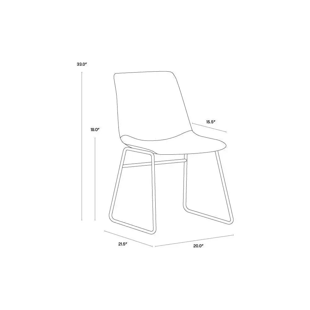 Cal Leather Armless Dining Chair 2PC - LOOMLAN - SUNPAN - Dining Chairs