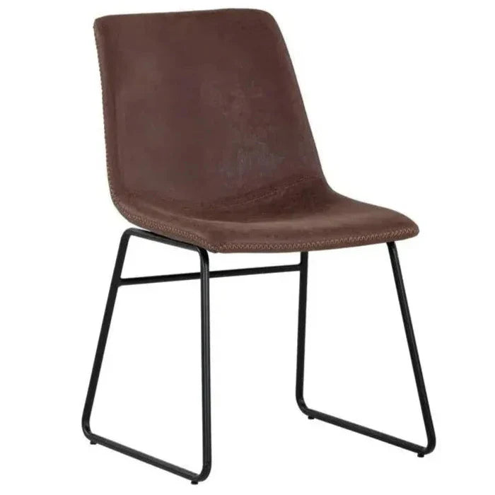 Cal Leather Armless Dining Chair 2PC - LOOMLAN - SUNPAN - Dining Chairs