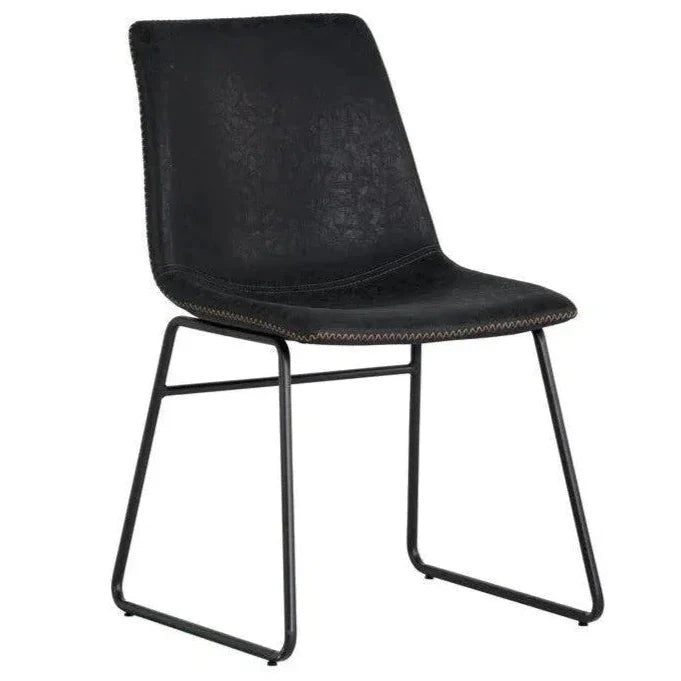 Cal Leather Armless Dining Chair 2PC - LOOMLAN - SUNPAN - Dining Chairs