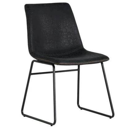 Cal Leather Armless Dining Chair 2PC - LOOMLAN - SUNPAN - Dining Chairs