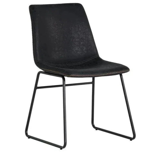 Cal Leather Armless Dining Chair 2PC - LOOMLAN - SUNPAN - Dining Chairs